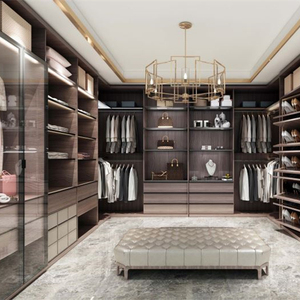 Últimos Diseños Modernos de Armario Vestidor Plegable de Madera con Estantes Ajustables para Dormitorio y Villa - Product Image 6