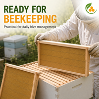 Langstroth 10-teiliges Montiertes Bienenstock-Rahmen-Set aus Naturkieferholz mit Vorwachs-Honigwaben, Einsatzbereite Imkereiausrüstung