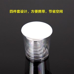 Ensemble de quatre tasses à mesurer haut de gamme, 100 ml, 250 ml, 500 ml, 1000 ml, pour matériel de pêche en eau douce, avec couvercle, en matériau ABS transparent - Product Image 2