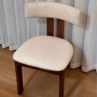 Chaise de salle à manger vintage française en bois de hêtre massif, design antique, dossier rembourré en coton et lin haut de gamme, pour la maison
