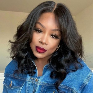 Parrucca da <span class=keywords><strong>donna</strong></span> con taglio bob, con parte centrale, capelli corti ondulati e ricci - Product Image 2