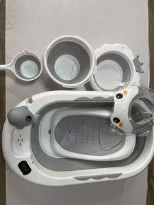 Ensemble de bain pliable 6 pièces pour nouveau-né avec baignoire, sièges, bassin, support de bain et thermomètre pour enfants - Product Image 3