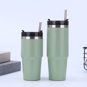 30oz Premium Stainless Steel Vacuum Insulated Tumbler Car <b>Coffee</b> <b>Cup</b> <b>Straw</b> Handle Outdoor Camping Adventure - Product Image 5