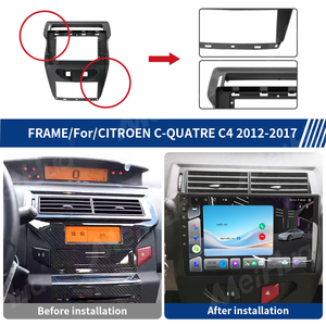 Kit d'accessoires intérieurs pour autoradio Android Auto de luxe Meihua 9 pouces en ABS pour Citroën C-quatre C4 2012-2017 - Product Image 4