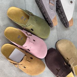 Sandalias <span class=keywords><strong>Birkenstock</strong></span> para Hombre y Mujer, Parte Superior de Cuero Genuino, Entresuela de Gamuza de Vaca, Suela de EVA, Mocasines Sin Cordones, Tres Tiras, Otoño Verano - Product Image 6