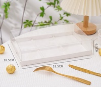 Boîte à muffins en carton blanc brillant doré, pliable, 4 ou 6 trous, entièrement en PVC, pour gâteaux, desserts, beignets, tartes aux œufs, avec trou d'ouverture