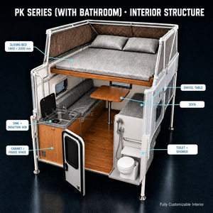 Wecare One Stop Travel Manufacturers: Cama plegable para autocaravana, Cama plegable para camioneta, Autocaravana <span class=keywords><strong>con</strong></span> energía solar - Product Image 4