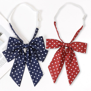 Nœud papillon tendance à pois en tissu vert, rose et bleu marine, faible MOQ, articles cadeaux souvenirs, accessoires pour filles, nœud pour chemise d'<span class=keywords><strong>uniforme</strong></span>, nœud pour maillot de bain - Product Image 1