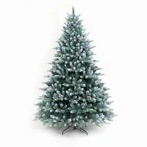 7 Fuß/210cm Indoor/Outdoor Hot Sale Hochwertiger grüner klappbarer PVC & PE künstlicher Weihnachts baum mit Schnee und Zapfen