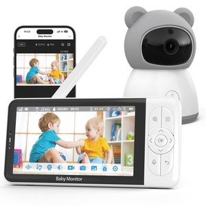 <span class=keywords><strong>Moniteur</strong></span> Bébé Sans Fil B6TYQ HD 5 Pouces avec Caméra Nounou Double Mode Sans Batterie pour Surveillance Enfant à Domicile - Product Image 1