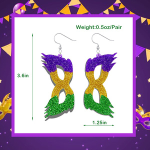 Pendientes Colgantes Personalizados de Acrílico Brillante y Madera, Cortados con Láser, Impresos con UV, Diseño de Corazón, Estilo Romántico para Mujer - Product Image 5