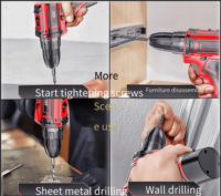 Ensemble de perceuses à percussion 24-100 pièces avec batterie au lithium FY-6028-6039, kit d'outils électriques sans fil pour le bricolage à domicile et la construction