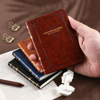 Carnet de notes vintage en cuir PU gaufré, mini journal à couverture rigide, gravure de logo personnalisée, bloc-notes de voyage portable 100 pages