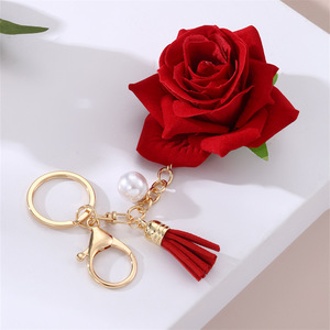 Sac pendentif accessoires Rose fleur breloque porte-clés <span class=keywords><strong>Redl</strong></span> Rose pendentif porte-clés pour femme cadeau - Product Image 2