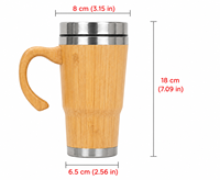 Gobelet de voyage isotherme en bambou avec poignée pour événements d'entreprise, mariages, hôtels et cadeaux promotionnels – Vente en gros