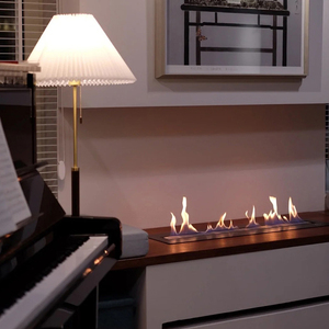 Chimenea Moderna Inteligente <span class=keywords><strong>de</strong></span> <span class=keywords><strong>Bioetanol</strong></span> Lineal con Quemador Controlado para Calefacción Interior en Villas y Apartamentos, <span class=keywords><strong>de</strong></span> Acero y Metal - Product Image 1