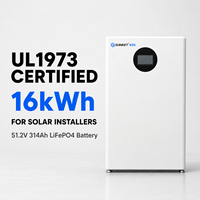 Batterie LiFePO4 certifiée UL1973 16 kWh 51,2 V 314 Ah CAN RS485 Basse Tension ESS pour Onduleur Hybride