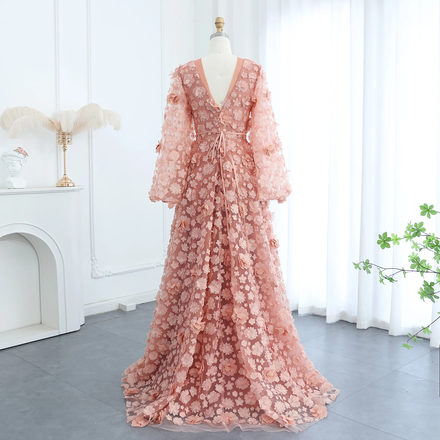 red mermaid prom dresses Chic Long Sleeve Red Mermaid Prom Dress With Lace Appliques