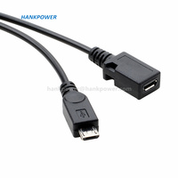 Kabel OTG Micro USB ke USB A Female dengan Adaptor OTG Micro USB dan Catu Daya untuk Ponsel dan Tablet Android