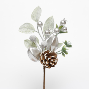 Rama Artificial con cono de pino y bayas, decoración para decoración navideña - Product Image 3