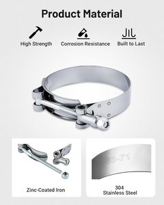 304 thép không gỉ t-bolt Ống kẹp 2-4 inch có thể điều chỉnh, áp lực cao và chống ăn mòn cho ô tô/hệ thống đường ống - Product Image 5