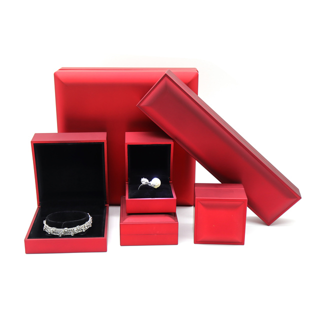 High Quality Mingxin LED Octagon Velvet Jewelry Packaging Box Snap Closure Customized for Rings Square Pattern Factory Direct
