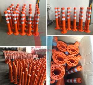 مم 750 مرن عالي الرؤية من البولي يوريثان مزود بعمود أمان لوقوف السيارات قابل للطي مزود بعمود مرن لتحديد حدود حركة المرور - Product Image 4