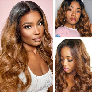 Parrucca anteriore del merletto dell'onda del corpo allentata vergine brasiliana all'ingrosso da 20 pollici 100% ombre colore 1b 30 parrucca frontale in pizzo <span class=keywords><strong>auburn</strong></span> - Product Image 4