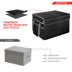 Large Black File <strong>Storage</strong> <strong>Box</strong> with Fireproof and Waterproof Properties Folding Case for Office Use Home <strong>Document</strong> Bag - Product Image 4