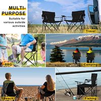 Chaise de camping et de pêche professionnelle robuste en tissu Oxford avec dossier et accoudoirs métalliques, personnalisable avec logo, vente en gros directe usine