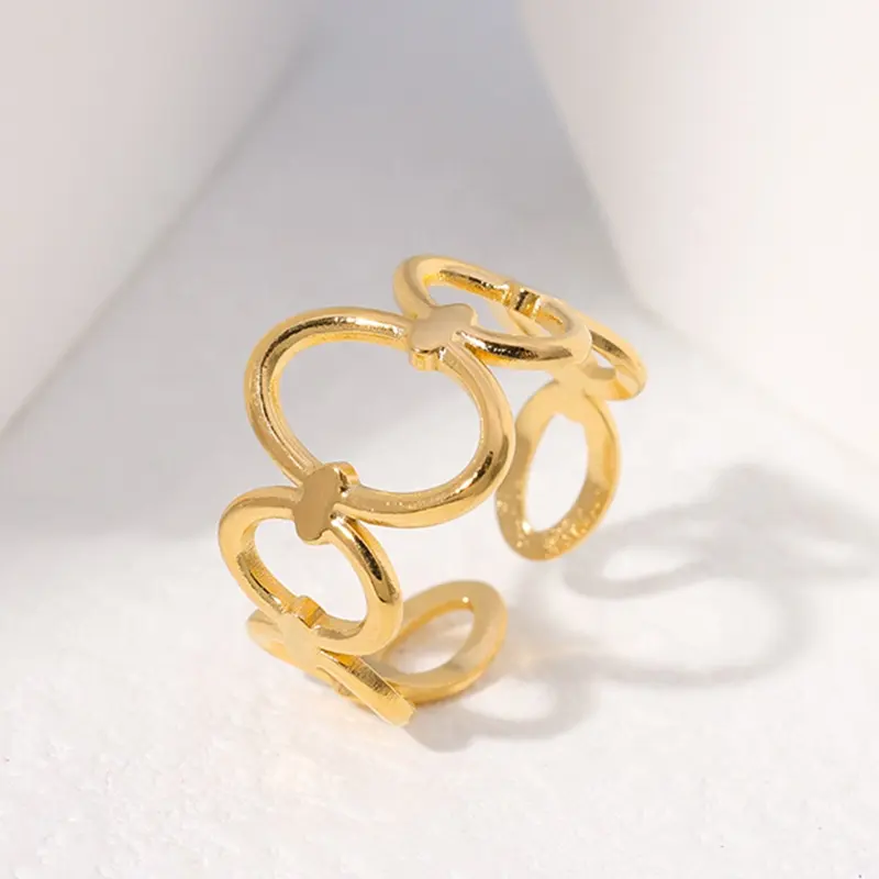 Groothandel Ketting Rvs Ring Mode Metalen Verstelbare Ringen Sieraden Overdreven Persoonlijkheidsring