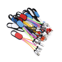 Cadeau promotionnel porte-clés lumière LED Logo rapide USB câble de charge multiple 3 en 1 cordon de chargeur pour iPhone/Android/Type-C