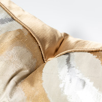 Vente chaude luxe Style coussin carré rayé or motif Jacquard hôtel canapé décoration de la maison moderne Jacquard jeter oreiller