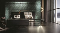 Meuble de cuisine moderne modulaire élégant avec tiroirs à fermeture amortie, éclairage LED intégré, charnière et robinet, garantie 5 ans pour appartement