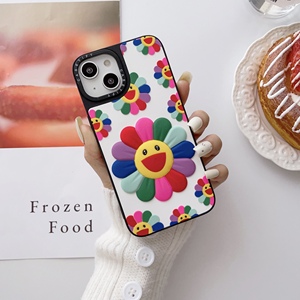 Custodia Protettiva Personalizzata in <span class=keywords><strong>Silicone</strong></span> Morbido con Fiori 3D Cartoon per iPhone 17 16 15 14 13 12 11 Pro Max Antiurto - Product Image 1
