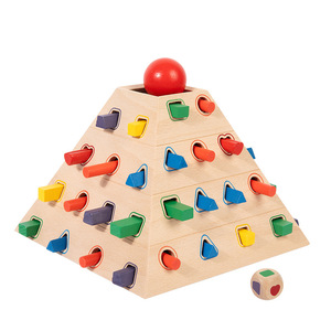 Juego de tirar a la pirámide, juguete educativo de madera de 23,3x20,8x18,5 cm para niños, rompecabezas de aprendizaje para guardería - Product Image 5