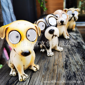Solar <b>Dog</b> Lamp Ornament Outdoor Garden Decor Water Resistant Led <b>Light</b> Up Animal Statue For Lawn Courtyard - Product Image 3