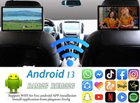 Monitor de Reposacabezas para Auto de 10.1 Pulgadas, 1280x800, Android 13, para Asiento Trasero, Conexión Inalámbrica Mirror Link, Pantalla Táctil, WiFi, IPS LCD, USB/SD, 2 Piezas