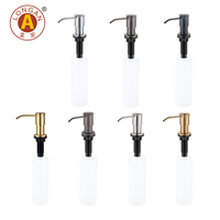 Distributeur de savon liquide à pompe manuelle en acier inoxydable brossé doré, personnalisé OEM, pour salle de bain