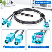 Câble coaxial automobile 2 en 1 Mini FAKRA femelle vers double FAKRA mâle, connecteur Rosenberger d'origine pour automobile IVI GNSS V2X