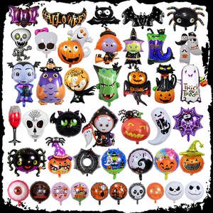 Qi Halloween pellicola in alluminio palloncino decorazione scena pipistrello zucca fantasma ali gatto <span class=keywords><strong>ragno</strong></span> modello 9 j0125 - Product Image 2