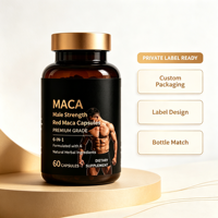 Approvisionnement direct usine, prêt à expédier : Complément de Maca Rouge 60 gélules, forte marge de profit, approvisionnement en gros, capsules pour la vitalité masculine