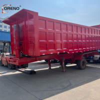 Semi-remorque benne arrière à 3 essieux pour le transport de marchandises en vrac, système hydraulique, pour l'exploitation minière et les matériaux de construction