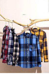 Camisa Casual <span class=keywords><strong>de</strong></span> Invierno para Hombre, 100% Algodón, Tejido a Cuadros, Antibolitas, Corte Holgado, <span class=keywords><strong>Peso</strong></span> <span class=keywords><strong>de</strong></span> Tela 220g, Estilo Coreano, Manga Larga, Talla XXXL - Product Image 2