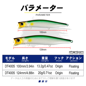 Leurre de pêche flottant 100mm 124mm, leurre dur de surface, wobbler artificiel pour achigan, bar et eau salée, personnalisable - Product Image 2