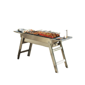 Folding Stainless Steel Charcoal <b>BBQ</b> Grill Outdoor Portable Grill With <b>Tool</b> Holder For Camping Picnic - Product Image 1
