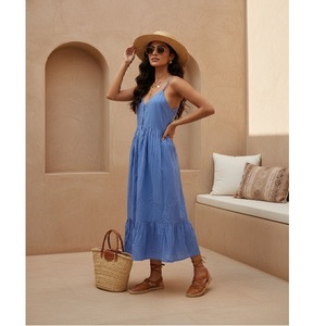 Robe d'été pour femmes, décontractée, légère, tissu doux, coupe confortable, idéale pour les voyages, les vacances, les stations balnéaires et le quotidien - Product Image 1