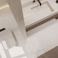 Carrelage en porcelaine mat effet marbre beige crème 400x800mm, antidérapant, facile à nettoyer, imperméable pour sol, mur, salle de bain, salon, hôtel