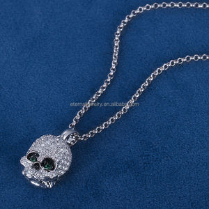 Personalizado 925 plata esterlina oro blanco Hip Hop joyería Punk calavera Vintage D VVS Moissanite colgante para hombres y mujeres - Product Image 4