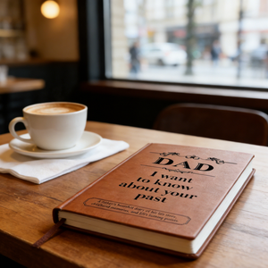 Carnet de souvenirs <span class=keywords><strong>personnalisé</strong></span> A5 à couverture rigide <span class=keywords><strong>pour</strong></span> papa, journal en cuir avec reliure cousue, cadeau guidé <span class=keywords><strong>pour</strong></span> <span class=keywords><strong>maman</strong></span>, carnet familial - Product Image 3